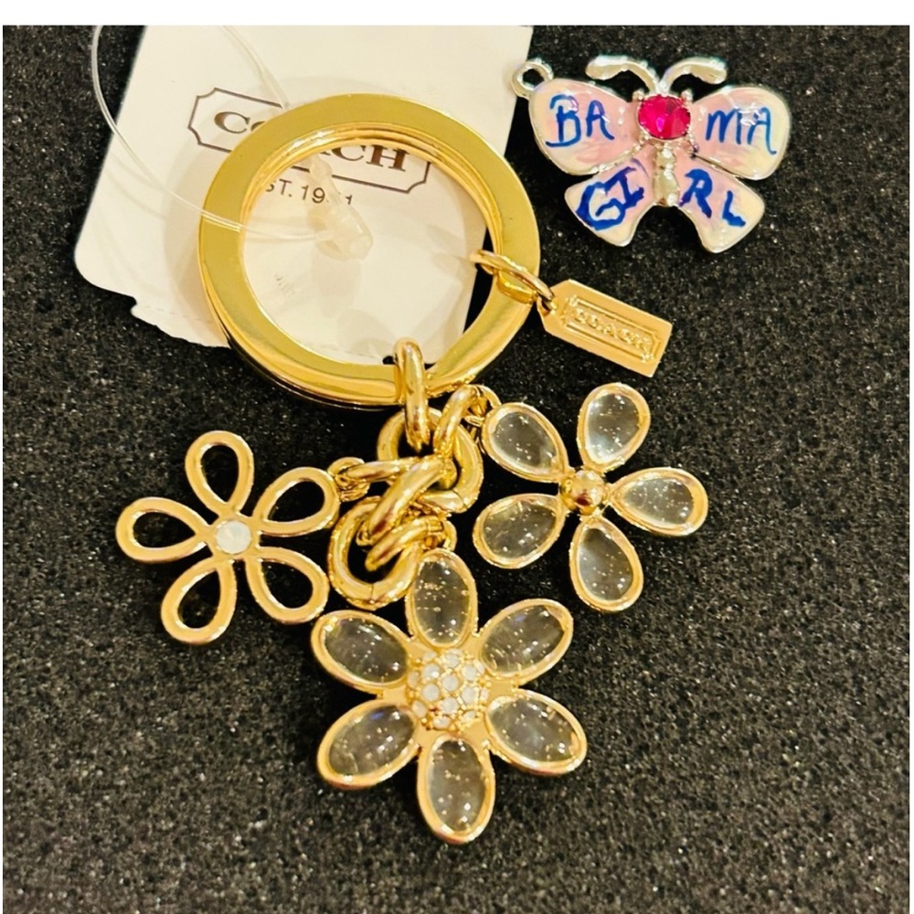 π°SOLDπ°RARE Coach Flower Keychain/ Bag Charm - Picture 6 of 14